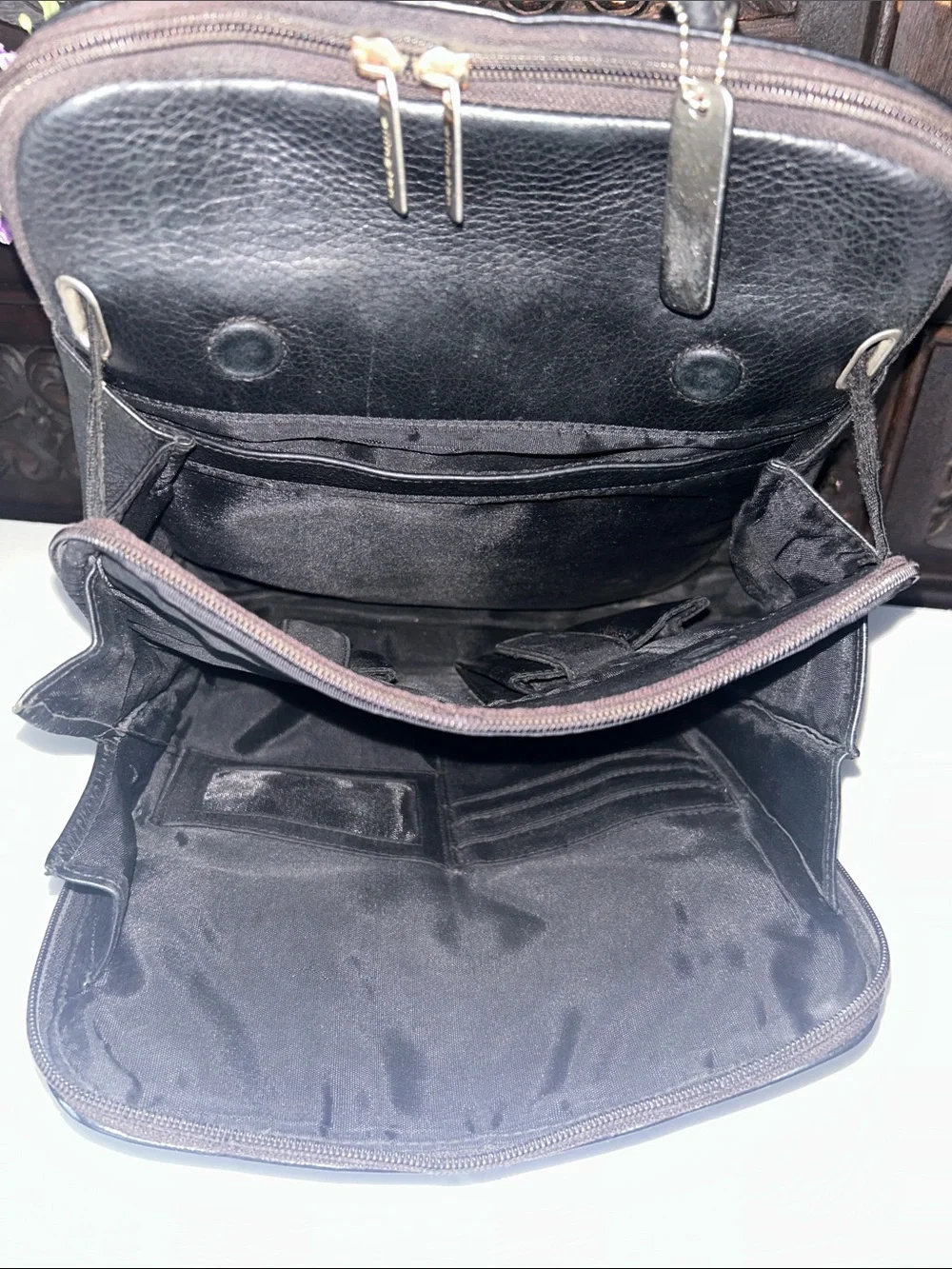 Ellington Black Leather Men's Backpack